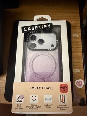 Casetify Impact Case in Sparkling Lavender, Magsafe Compatible, 17 PRO ONLY
